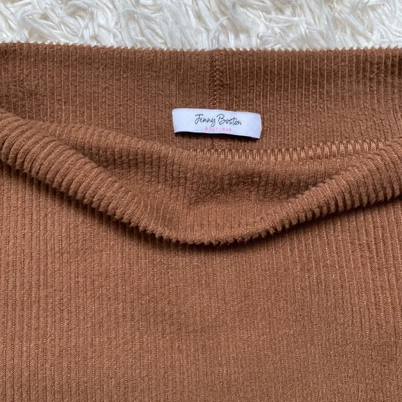 Jenny Boston Ribbed Dolman Top 💗 Brown - Picture 10 of 12